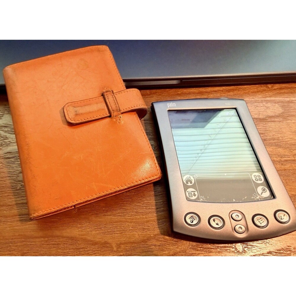 Vintage Hermès Orange Leather Palm Pilot Case Organizer Cover Made in France